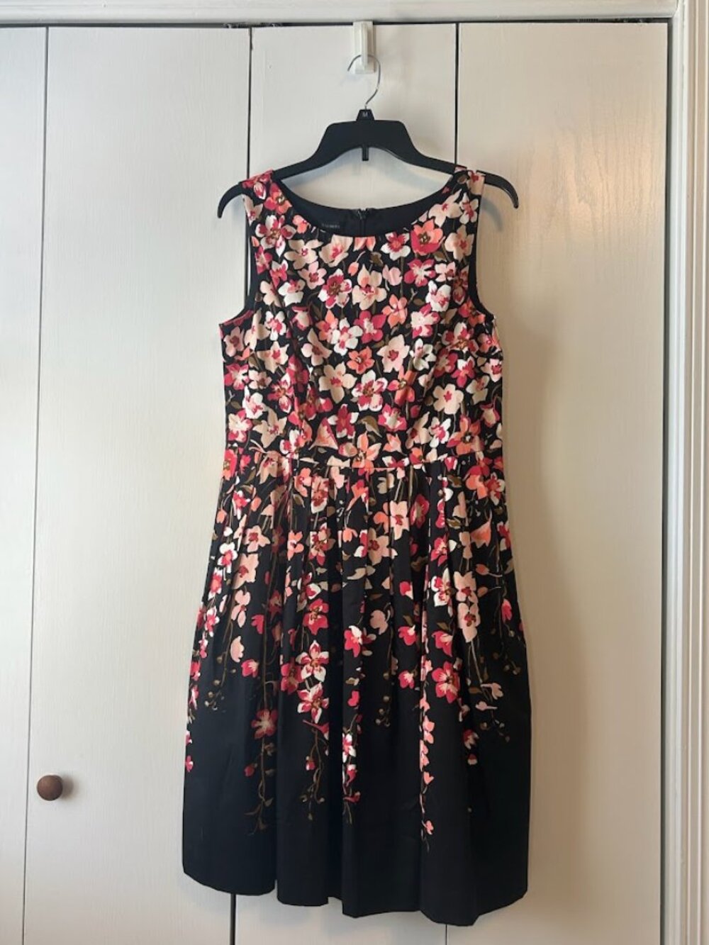 Talbots Sleevelss Black Dress with Florals 8 NWT
